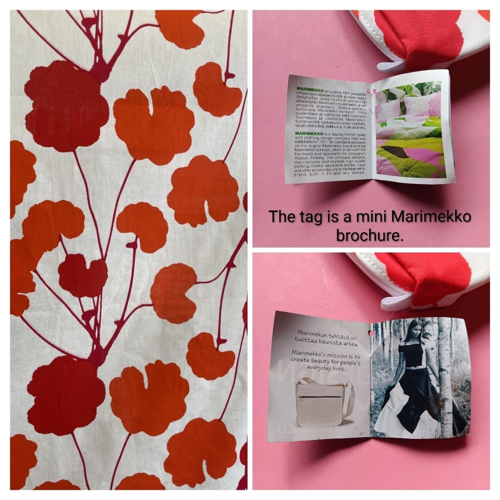 NWT Marimekko "Poimulehti" Orange Floral Mini Cosnetic Toiletry Travel Bag - Picture 5 of 7